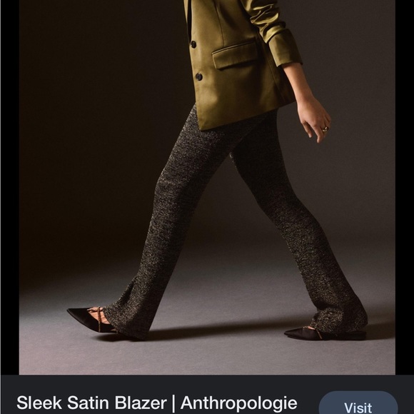 Satin Blazer color is olive button fromt. - Picture 3 of 4